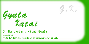gyula katai business card